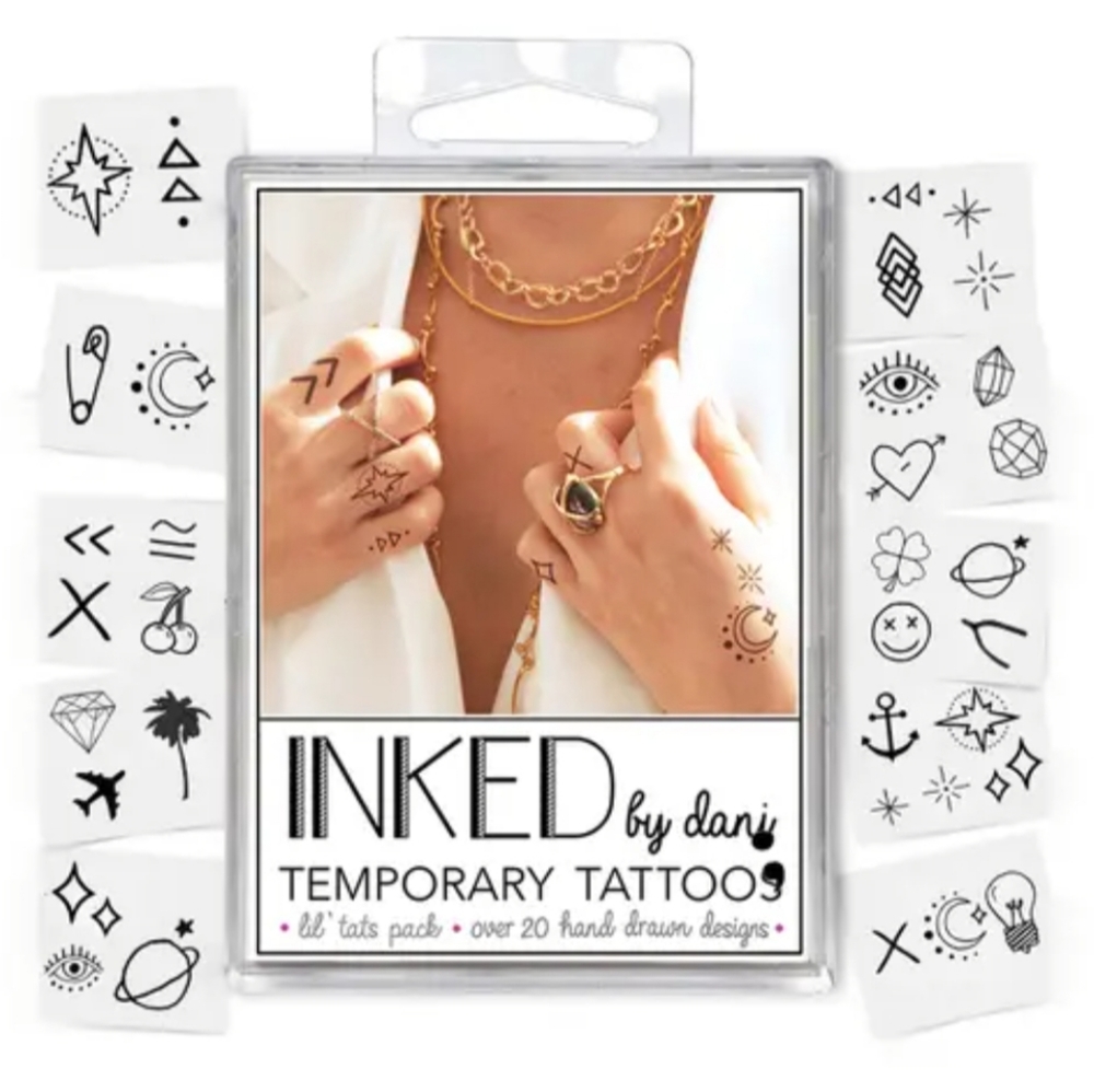 INKED BY DANI TEMPORARY TATTOOS LIL' TATS PACK.